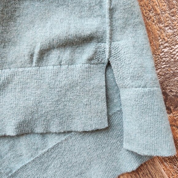 Everlane Wool Cotton Short Sleeve Turtle Neck Tee Sweater Green - Picture 10 of 12